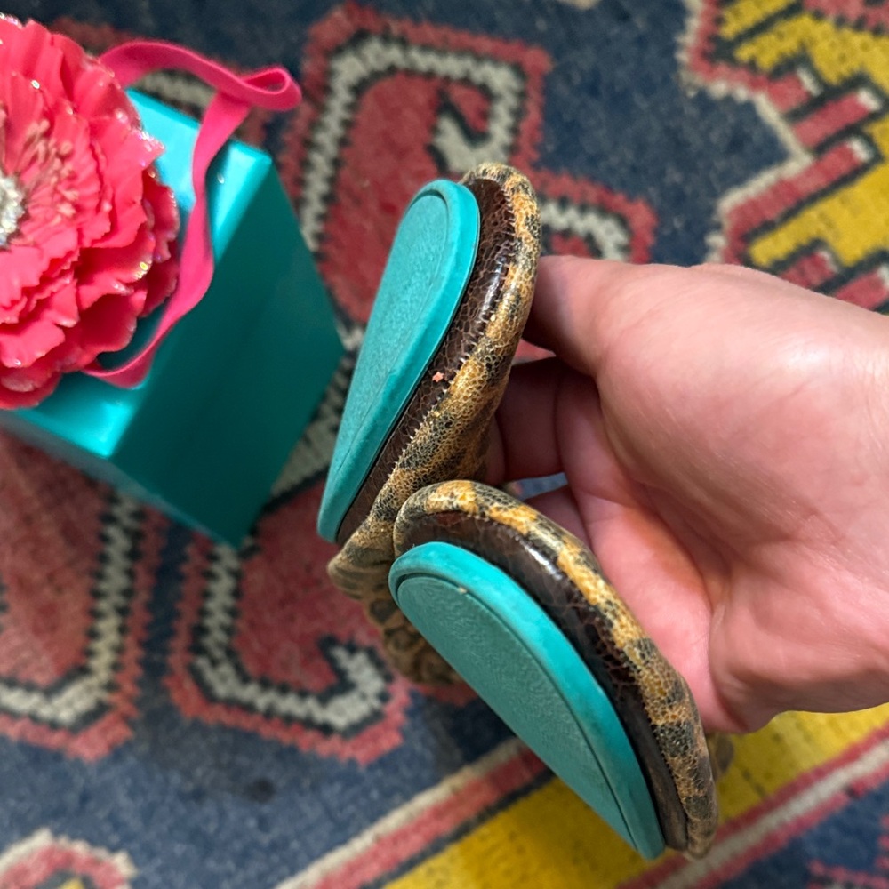 Tieks Leopard Print Flats with Blue Detail - Picture 5 of 8